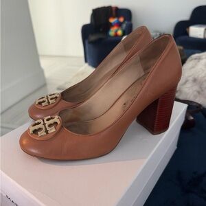 Tory Burch Women's Brown Block Heel Pumps